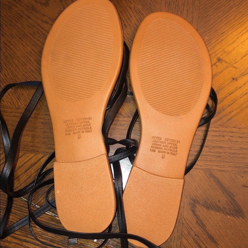 STEVE MADDEN Keyes Black Strappy Leather Sandals Size 9 nwot - Picture 3 of 8